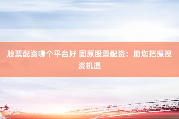 股票配资哪个平台好 固原股票配资：助您把握投资机遇