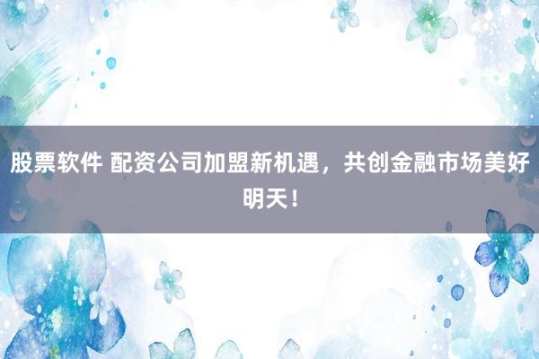 股票软件 配资公司加盟新机遇，共创金融市场美好明天！