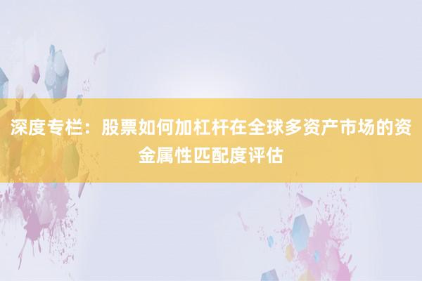 深度专栏：股票如何加杠杆在全球多资产市场的资金属性匹配度评估