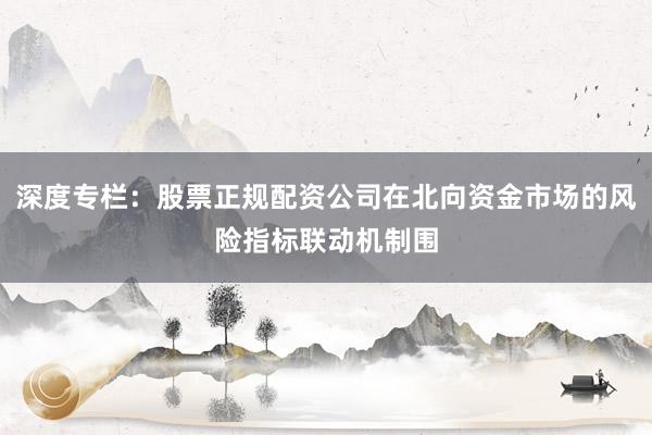 深度专栏：股票正规配资公司在北向资金市场的风险指标联动机制围