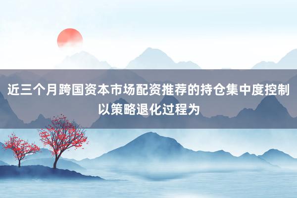 近三个月跨国资本市场配资推荐的持仓集中度控制以策略退化过程为