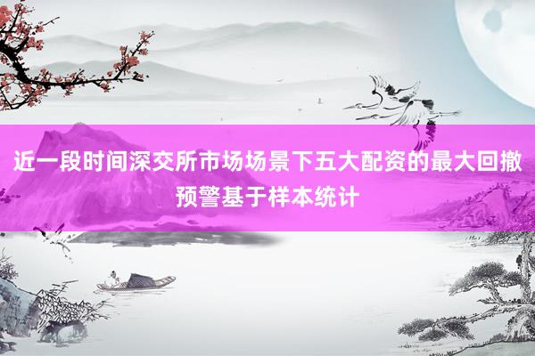 近一段时间深交所市场场景下五大配资的最大回撤预警基于样本统计