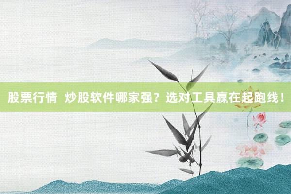 股票行情  炒股软件哪家强？选对工具赢在起跑线！
